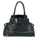 FENDI Etnico Tote Bag Enamel Black Silver Auth 152587-2