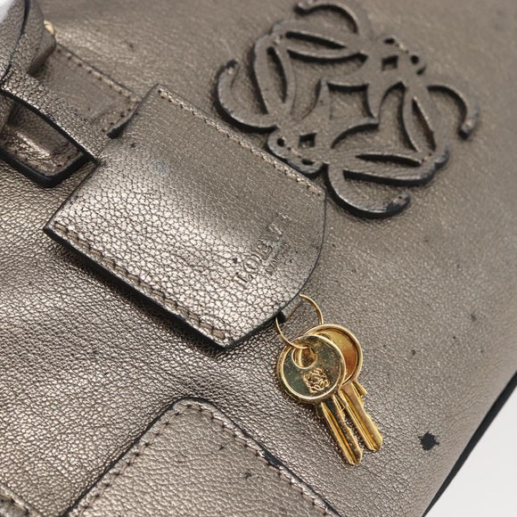 LOEWE Anagram Americana 28 Hand Bag Leather Gold Auth 152592