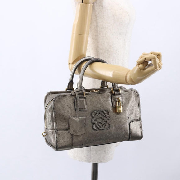 LOEWE Anagram Americana 28 Hand Bag Leather Gold Auth 152592