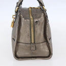 LOEWE Anagram Americana 28 Hand Bag Leather Gold Auth 152592-4