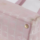 CHANEL New Travel Line Hand Bag Nylon Pink Gold CC Auth 152593-9