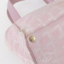 CHANEL New Travel Line Hand Bag Nylon Pink Gold CC Auth 152593-14