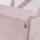 CHANEL New Travel Line Hand Bag Nylon Pink Gold CC Auth 152593-15