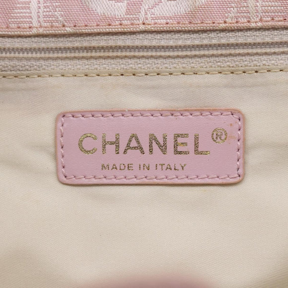 CHANEL New Travel Line Hand Bag Nylon Pink Gold CC Auth 152593