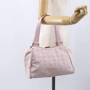 CHANEL New Travel Line Hand Bag Nylon Pink Gold CC Auth 152593-22