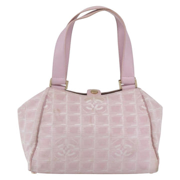 CHANEL New Travel Line Hand Bag Nylon Pink Gold CC Auth 152593 - 0
