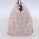 CHANEL New Travel Line Hand Bag Nylon Pink Gold CC Auth 152593-3