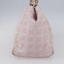 CHANEL New Travel Line Hand Bag Nylon Pink Gold CC Auth 152593-4