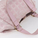 CHANEL New Travel Line Hand Bag Nylon Pink Gold CC Auth 152593-6