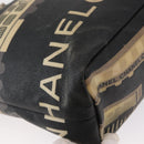 CHANEL Central Station Tote Bag PVC Canvas Black Silver CC Auth 152594-15