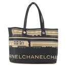 CHANEL Central Station Tote Bag PVC Canvas Black Silver CC Auth 152594-13