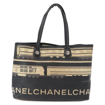 CHANEL Central Station Tote Bag PVC Canvas Black Silver CC Auth 152594 - 0