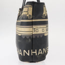 CHANEL Central Station Tote Bag PVC Canvas Black Silver CC Auth 152594-4