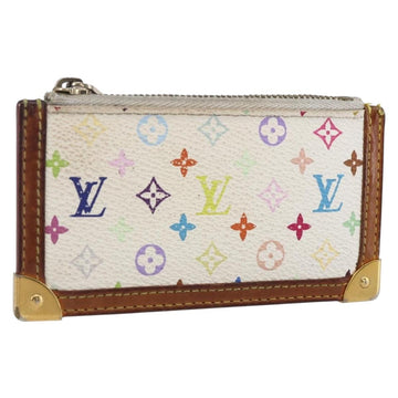 LOUIS VUITTON Monogram Multicolor Pochette Cles Purse White M92655 Auth 152602