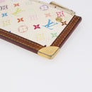 LOUIS VUITTON Monogram Multicolor Pochette Cles Purse White M92655 Auth 152602-15