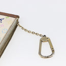 LOUIS VUITTON Monogram Multicolor Pochette Cles Purse White M92655 Auth 152602-9