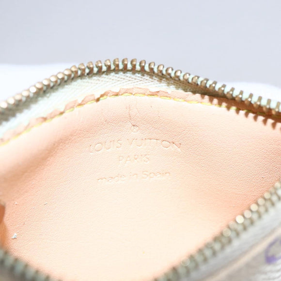 LOUIS VUITTON Monogram Multicolor Pochette Cles Purse White M92655 Auth 152602