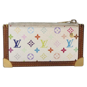 LOUIS VUITTON Monogram Multicolor Pochette Cles Purse White M92655 Auth 152602 - 0