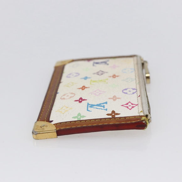 LOUIS VUITTON Monogram Multicolor Pochette Cles Purse White M92655 Auth 152602