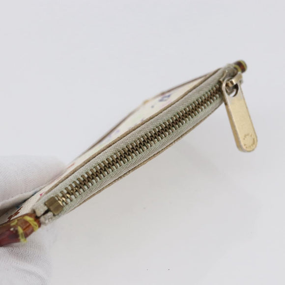 LOUIS VUITTON Monogram Multicolor Pochette Cles Purse White M92655 Auth 152602