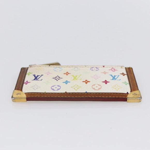 LOUIS VUITTON Monogram Multicolor Pochette Cles Purse White M92655 Auth 152602