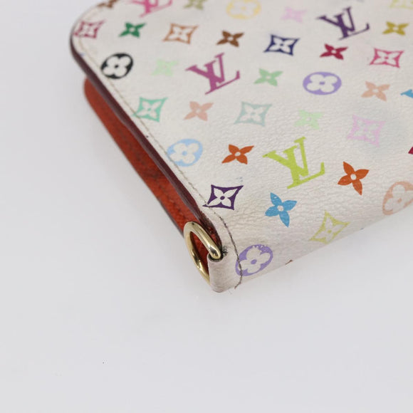 LOUIS VUITTON Multicolor PortefeuilleInsolite Wallet White M93750 LV Auth 152604