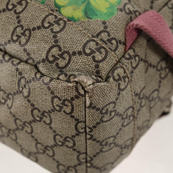 GUCCI GG Blooms Backpack PVC Beige Silver 405019 Auth 152607A