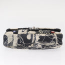 CHANEL Matelasse Chain Shoulder Bag Satin Black Silver CC Auth 152608A-6