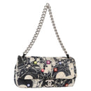 CHANEL Matelasse Chain Shoulder Bag Satin Black Silver CC Auth 152608A-13