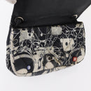 CHANEL Matelasse Chain Shoulder Bag Satin Black Silver CC Auth 152608A-10