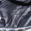 CHANEL Matelasse Chain Shoulder Bag Satin Black Silver CC Auth 152608A-11