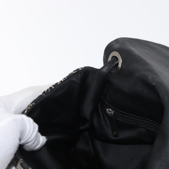 CHANEL Matelasse Chain Shoulder Bag Satin Black Silver CC Auth 152608A