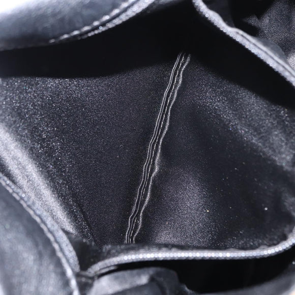 CHANEL Matelasse Chain Shoulder Bag Satin Black Silver CC Auth 152608A