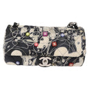 CHANEL Matelasse Chain Shoulder Bag Satin Black Silver CC Auth 152608A-14