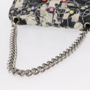 CHANEL Matelasse Chain Shoulder Bag Satin Black Silver CC Auth 152608A-8