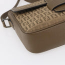 FENDI Zucchino Canvas Shoulder Bag Beige Auth 152611-11