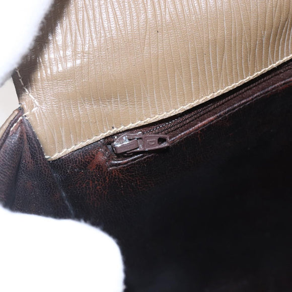 FENDI Zucchino Canvas Shoulder Bag Beige Auth 152611