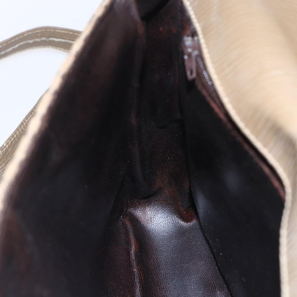 FENDI Zucchino Canvas Shoulder Bag Beige Auth 152611