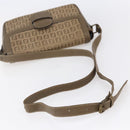 FENDI Zucchino Canvas Shoulder Bag Beige Auth 152611-7