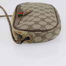 GUCCI GG Canvas Shoulder Bag Leather 3 Set Beige Dark Brown Auth 152612-12