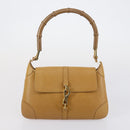 GUCCI GG Canvas Shoulder Bag Leather 3 Set Beige Dark Brown Auth 152612-18