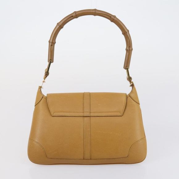GUCCI GG Canvas Schoudertas Leer 3-delig Beige Donkerbruin Auth 152612