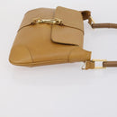 GUCCI GG Canvas Shoulder Bag Leather 3 Set Beige Dark Brown Auth 152612-20
