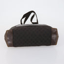 GUCCI GG Canvas Shoulder Bag Leather 3 Set Beige Dark Brown Auth 152612-7