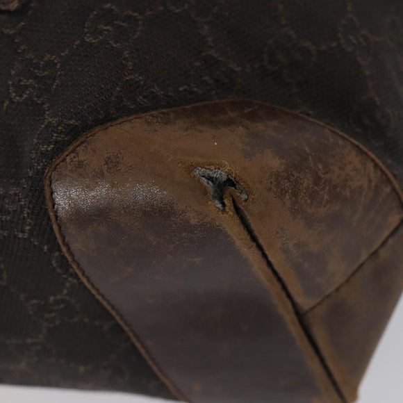 GUCCI GG Canvas Schoudertas Leer 3-delig Beige Donkerbruin Auth 152612