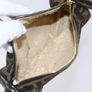 FENDI Zucca Canvas Pouch Black Brown Auth 152613-14