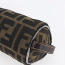 FENDI Zucca Canvas Pouch Black Brown Auth 152613-8