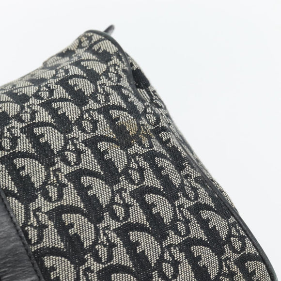 Christian Dior Trotter Canvas Mini Boston Tas Zwart Zilver Auth 152631