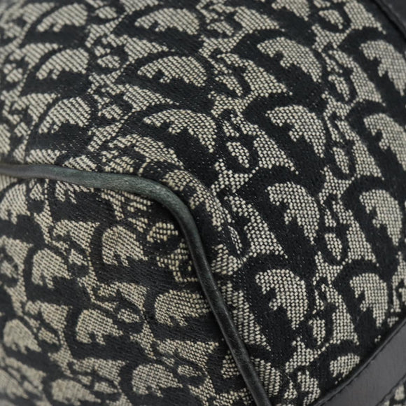 Christian Dior Trotter Canvas Mini Boston Bag Black Silver Auth 152631