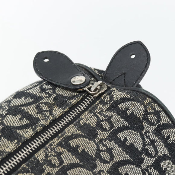 Christian Dior Trotter Canvas Mini Boston Tas Zwart Zilver Auth 152631
